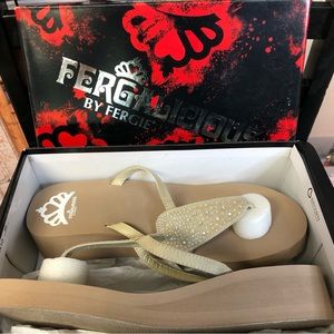 Fergalicious by Fergie Shoes Beige and Gem Studded Sandals